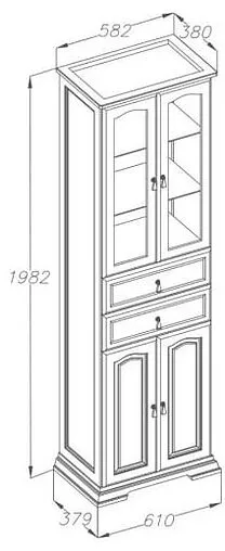 Шкаф-пенал напольный двухстворчатый Opadiris Риспекто 60 слоновая кость 00-00005842