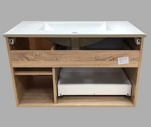 Тумба-умывальник подвесная Comforty Гамбург 90 белый/дуб сонома 00004142225CF