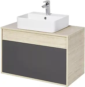 Тумба-умывальник подвесная Aquaton Лофт Урбан 80 графит/орегон 1A2476K0LQX60, 1