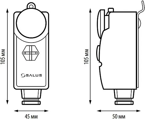 Механический термостат накладной Salus PC белый AT10