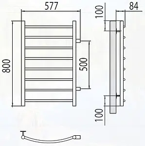 Полотенцесушитель водяной лесенка Terminus Классик П8 500х800 бп500 полированная сталь 4670078530257 Полотенцесушитель водяной лесенка Terminus Классик П8 500х800 бп500 полированная сталь 4670078530257, 2