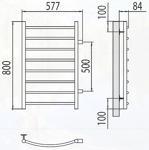 Полотенцесушитель водяной лесенка Terminus Классик П8 500х800 бп500 полированная сталь 4670078530257 Полотенцесушитель водяной лесенка Terminus Классик П8 500х800 бп500 полированная сталь 4670078530257