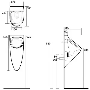 Писсуар со скрытым подводом воды Kerasan Aquatech белый 373501, 2