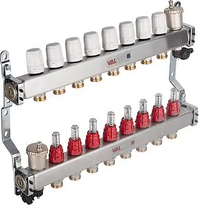 Группа коллекторная с расходомерами 8 отводов 1&quot;в/в x ¾&quot;ек Valtec VTc.586.EMNX.0608, 3