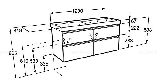 Тумба под умывальник подвесная Roca The Gap 120 белый глянец ZRU9307637