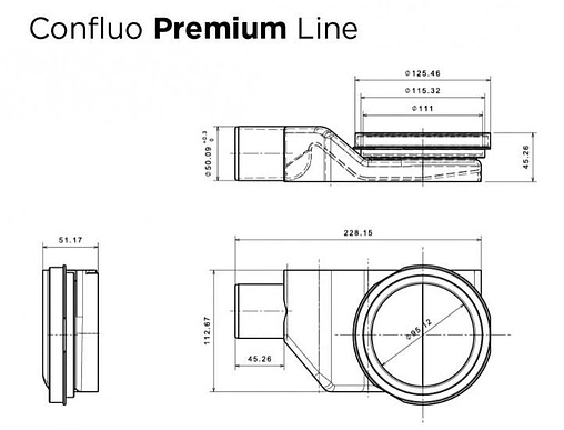 Лоток душевой Set 950мм h=52мм 0.8л/сек Pestan Confluo Premium Line 950 13100007