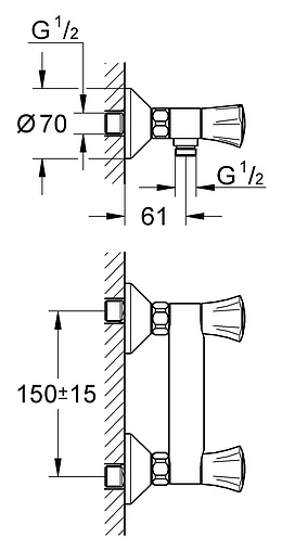 Смеситель для душа Grohe Costa L хром 26330001 Смеситель для душа Grohe Costa L хром 26330001