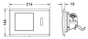 Клавиша смыва для унитаза с ИК-датчиком от сети 12 В TECEplanus 9240353 хром глянцевый Клавиша смыва для унитаза с ИК-датчиком от сети 12 В TECEplanus 9240353 хром глянцевый, 3