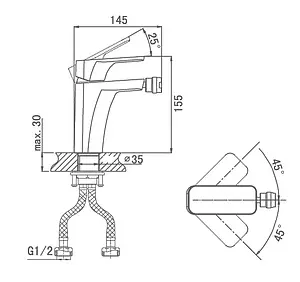 Смеситель для биде D&K Berlin Freie хром DA1432201 Смеситель для биде D&K Berlin Freie хром DA1432201, 2