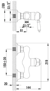Смеситель для душа Lemark Villa бронза/белый LM4803B, 2