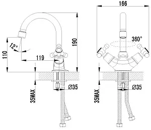Смеситель для раковины Lemark plus Harmony хром LM1407C Смеситель для раковины Lemark plus Harmony хром LM1407C, 2
