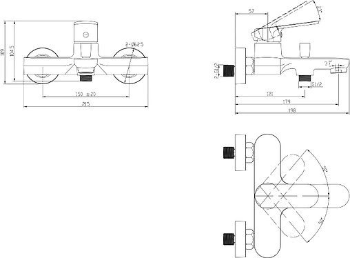 Смеситель для ванны BelBagno Ancora хром ANC-VASM-CRM