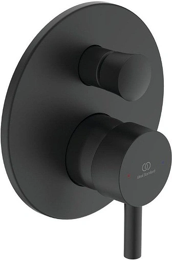 Смеситель для ванны скрытого монтажа Ideal Standard Ceraline чёрный матовый/хром A6939XG