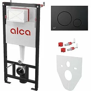 Инсталляция для подвесного унитаза Set 4 в 1 AlcaPlast Sadromodul AM101/1120-4:1 RU M678-0001 с кнопкой черный матовый Инсталляция для подвесного унитаза Set 4 в 1 AlcaPlast Sadromodul AM101/1120-4:1 RU M678-0001 с кнопкой черный матовый, 1