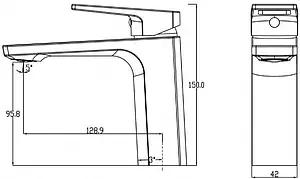 Смеситель для раковины Swedbe Kronos чёрный матовый 2010B Смеситель для раковины Swedbe Kronos чёрный матовый 2010B, 2