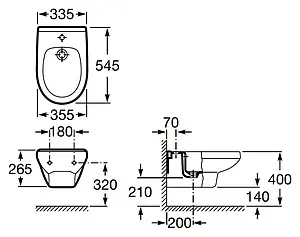 Биде подвесное Roca Victoria Laura белый 35530500S, 2