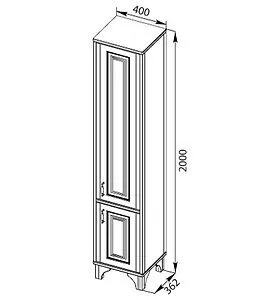 Шкаф-пенал напольный Aquanet Валенса белый/серебро 180041 Шкаф-пенал напольный Aquanet Валенса белый/серебро 180041, 2