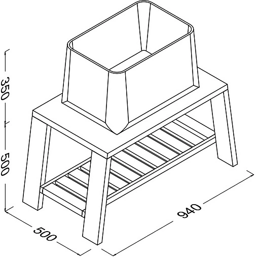 Тумба-умывальник напольная ISVEA Allegro 94 тик 22ALS003081I+10AL75060SV