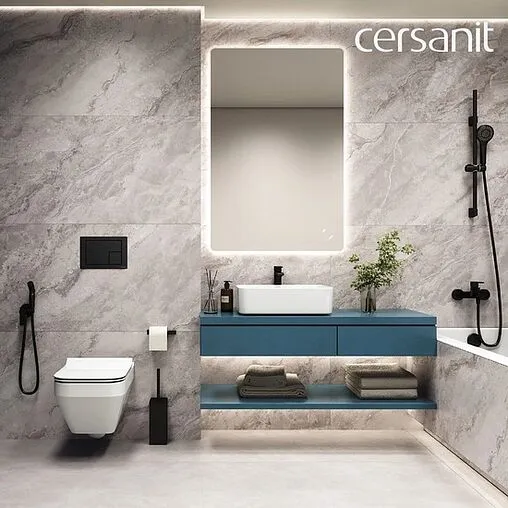 Клавиша смыва для унитаза Cersanit Corner 68324 черный матовый