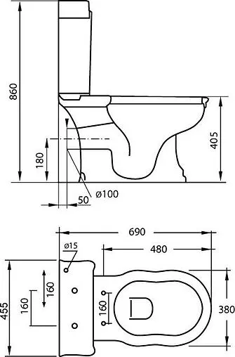 Чаша унитаза Cezares Royal Palace белый CZR-012