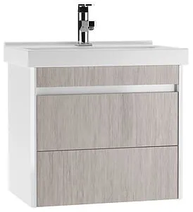 Тумба-умывальник подвесная Домино Uno 60 дуб серый/белый DU1505T+WB.FN/Fest/60-C/WHT.G/S1, 1