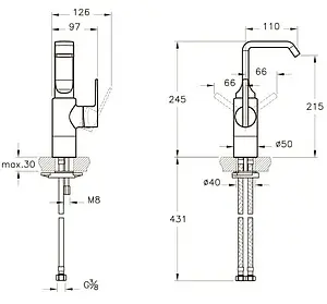 Смеситель для раковины VitrA Suit U хром A42469EXP Смеситель для раковины VitrA Suit U хром A42469EXP, 2