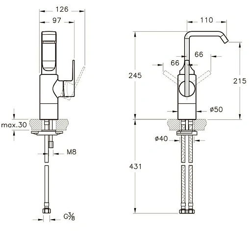 Смеситель для раковины VitrA Suit U хром A42469EXP