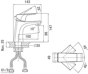 Смеситель для раковины D&K Hertz Rhein хром DA1292101 Смеситель для раковины D&K Hertz Rhein хром DA1292101, 2