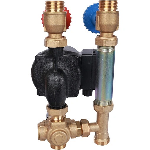 Насосный модуль с термостатическим смесительным клапаном 1&quot;н х ¾&quot;в Stout SDG-0002-002002 с насосом Grundfos UPSO 15-65 130