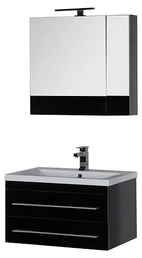 Шкаф-зеркало Aquanet Верона 75 L чёрный 00175385