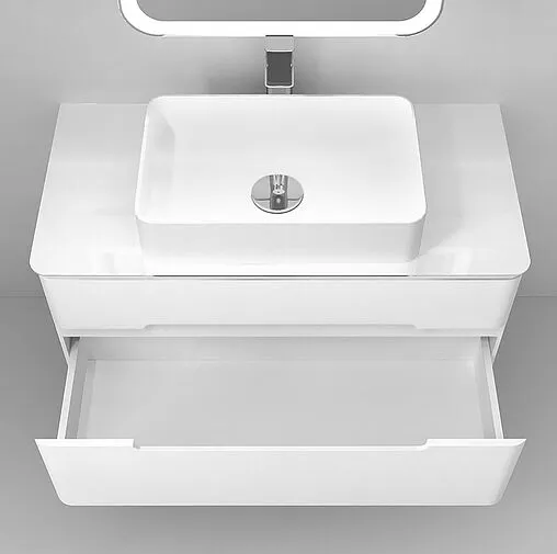 Тумба под умывальник подвесная Jorno Bosko 100 белый Bos.01.100/P/W Тумба под умывальник подвесная Jorno Bosko 100 белый Bos.01.100/P/W