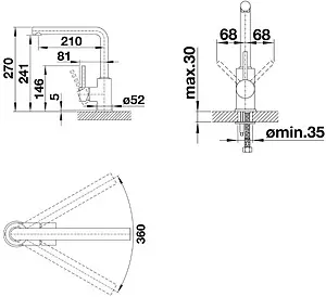 Смеситель для кухни Blanco Mila чёрный матовый 526778 Смеситель для кухни Blanco Mila чёрный матовый 526778, 2