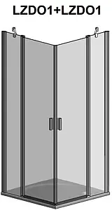 Душевое ограждение 1000x1000мм прозрачное стекло Roltechnik Lega Lift Line LZDO1+LZDO1/1000*1000 226-1000000-00-02+226-1000000-00-02, 3
