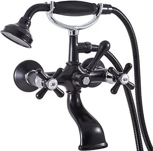 Смеситель для ванны Rav Slezak Morava retro чёрный матовый/хром MK159.5/2CMATC, 1