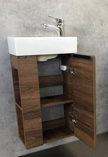 Тумба-умывальник подвесная Comforty Матэ 40 дуб тёмно-коричневый 00-00000832CF