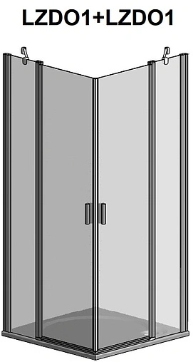 Душевое ограждение 1000x1000мм прозрачное стекло Roltechnik Lega Lift Line LZDO1+LZDO1/1000*1000 226-1000000-00-02+226-1000000-00-02