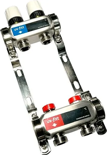 Группа коллекторная без расходомеров 2 отвода 1&quot;в/в x ¾&quot;ек Uni-fitt TECHNO 451W4302