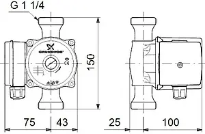 Насос циркуляционный для ГВС Grundfos UP 20-07 N 59640506 Насос циркуляционный для ГВС Grundfos UP 20-07 N 59640506, 2