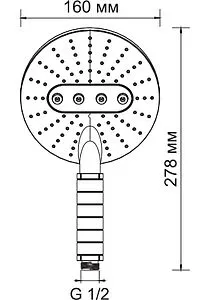Лейка ручного душа Wasserkraft хром A059 Лейка ручного душа Wasserkraft хром A059, 2