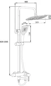 Душевая система со смесителем для ванны Osgard Ionic White белый 92050 Душевая система со смесителем для ванны Osgard Ionic White белый 92050, 2