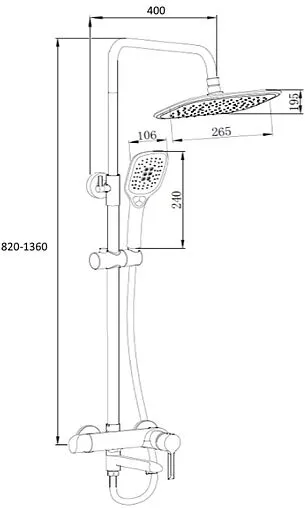 Душевая система со смесителем для ванны Osgard Ionic White белый 92050 Душевая система со смесителем для ванны Osgard Ionic White белый 92050