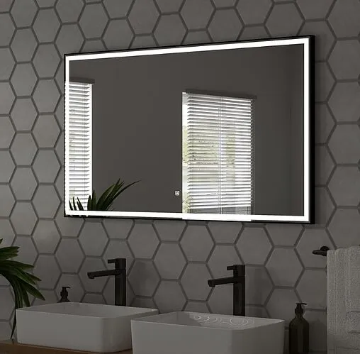 Зеркало с подсветкой Continent Aralia Black Led 120x70 чёрный ЗЛП1495