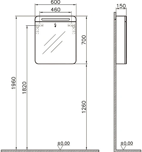 Шкаф-зеркало VitrA Nest 60 L натуральная древесина 56172
