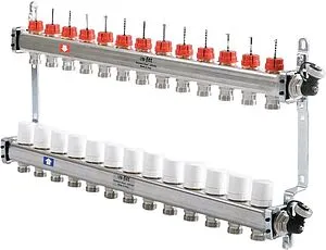 Группа коллекторная с расходомерами 13 отводов 1&quot;в/в x ¾&quot;ек Uni-fitt 450I4313, 2