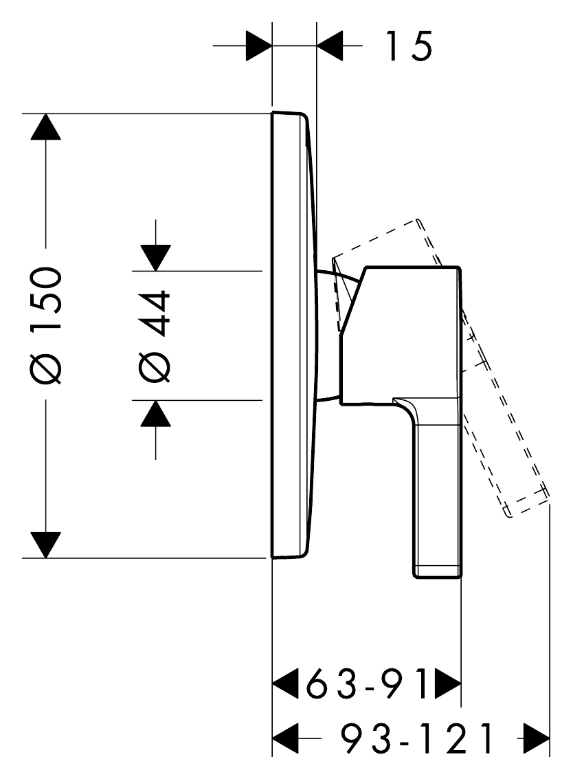 Смеситель для душа скрытого монтажа Hansgrohe Metris S хром 31665000