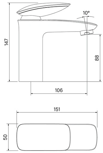 Смеситель для раковины IDDIS Stone хром STOSB00i01