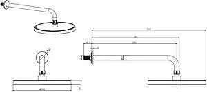 Лейка верхнего душа Aquatek чёрный матовый AQ2080MB, 2
