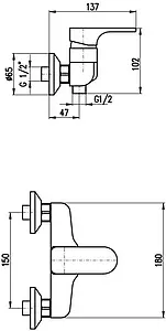 Смеситель для душа Rav Slezak Yukon хром YU180.5 Смеситель для душа Rav Slezak Yukon хром YU180.5, 2