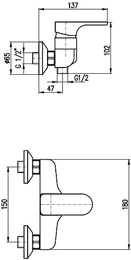 Смеситель для душа Rav Slezak Yukon хром YU180.5