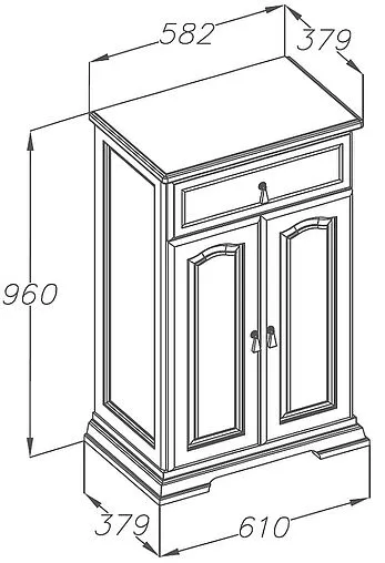 Комод напольный Opadiris Риспекто 60 орех антикварный 00-00006512